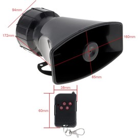 DriSentri 7 Sounds Loud Car Warning Alarm Police Fire Siren Horn Speaker with Remote Controller 12V 100W, Siren for Car