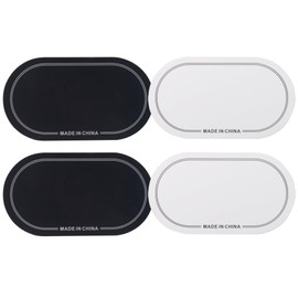 Rockhouse 4Pcs Bass Drum Double Pedal Patch, Self-Adhesive Drumhead Protector Stickers Mute Pad for Kick Drum Percussion Accessories (Black+Wihte)