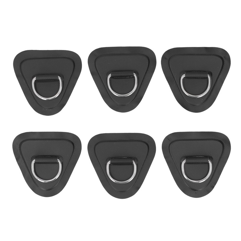 6Pcs PVC D Ring Patch Elastic Rope Set Stainless Steel