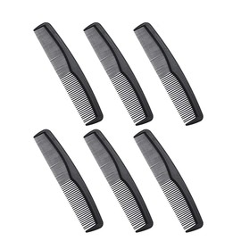 Shapenty 7 Inch Classic Black Plastic Hair Comb Pocket Men’s Beard Mustache Comb Bulk for Hairdressing Grooming and Styling, 6PCS