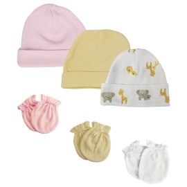 UD_Baby Girls Caps And Mittens (pack Of 6) Nc_0384
