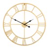 LEIKE Large Modern Wall Clocks,18" Gold Metal,Rustic,Round,Silent Non Ticking,Battery Operated