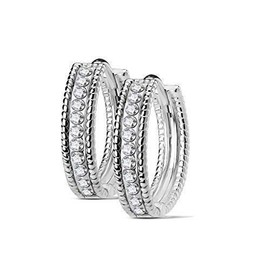 Tapsi´s Coolbodyart® Hoop Earrings Stainless Steel 316L Surgical Steel Cubic Zirconia Silver Gold Rose Gold, Stainless Steel, Cubic Zirconia