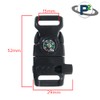 Black 5/8 Inch Compass Buckle with Flint Scraper, Fire Starter,