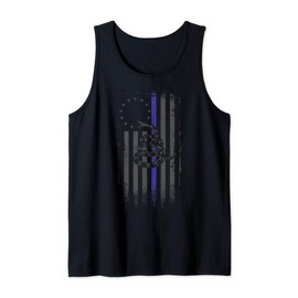 Thin Blue Line Gadsden - Betsy Ross Flag, Tactical Black Tank Top