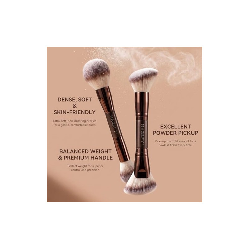 MAGEFY 2 Piezas Brochas de Maquillaje de Doble Punta, Set