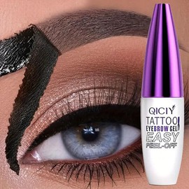 Easy Peel-Off Eyebrow Gel-Waterproof &Sweatproof, Long-Lasting Black or Brown TattooTint, Film Forming, Medium Coverage for All SkinTypes Makeup Tech eyebrows  gel Cosmetic 01 brow:_02