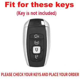 TECART Car Key Fob Case with Keychain Zinc alloy Car Key Cover Fit For Lincoln Continental MKC MKZ Navigator Aviator 2021, Metal Braid Keychain-black