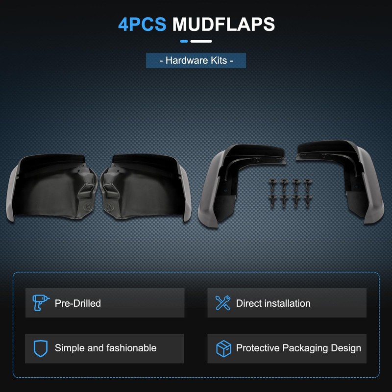 ECCPP Front & Rear 4Pcs Mud Flaps Splash Guards Fit