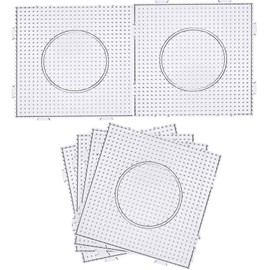 BANCHELLE Fuse Beads Boards Plastic PegBoards Large Clear for 5 mm Craft Beads Square 4 PCS