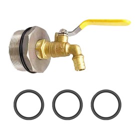 Brass Drum Faucet, Rain Barrel Spigot Connector Adaptor Water Butt Tap Discharge Valve Replacement for 200kg/440.92lb Drums
