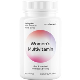 envitamin envitamin Womens Methylated Multivitamin Multimineral Horsetail, Iron, Biotin Complex with L Methylfolate for Ultra Absorption