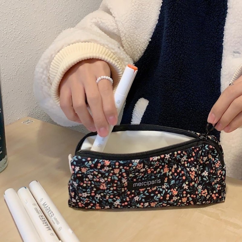 Qiwenr Pencil case with pencil case, black, NO