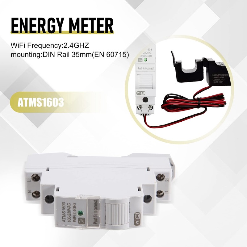 Fowecry ATMS1603 Tuya Single Phase WiFi Intelligent Energy Meter 100A