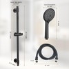 YSNOL Adjustable Shower Slide Bar with 5-Function Handheld Shower Head,