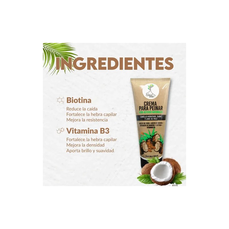 Crema Para Peinar Anti Nudos Hidratación Biotina Vitb3 180ml