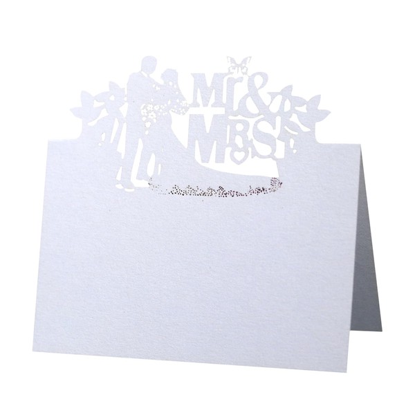 Greyoe Wedding Place Cards - 50 White Place Cards for Table, Table Place Cards for Easy and Elegant Guest Seating - Show Your Respect at Your Wedding, Party or Banquet