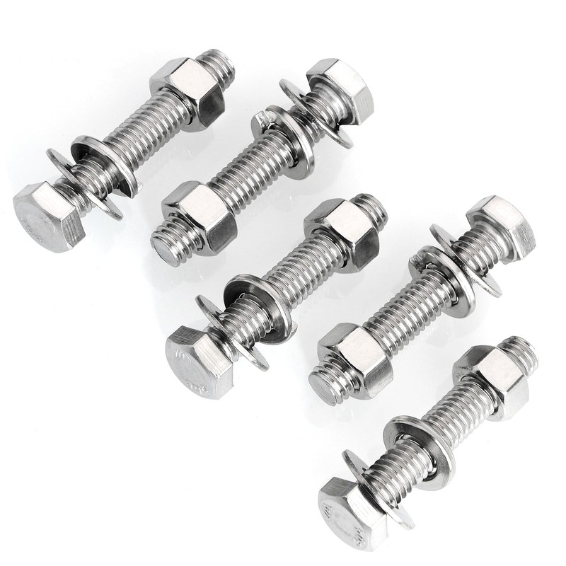 Mywish (6 Sets) 3/8-16x2 Hex Head Nuts and Bolts with