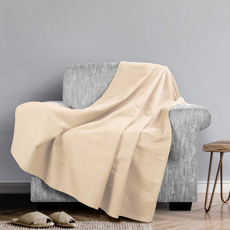 EHC Classic Rib Cotton Throw, Sofa Bed Throw Bedspread -