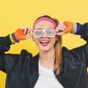 SATINIOR Elastic Neon Leg Warmers and Fishnet Gloves Set 80s