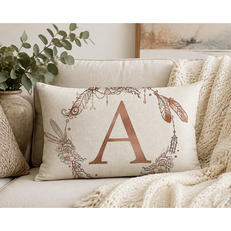 Handmade Alphabet Decorative Pillow Cover for Home Decor – 26