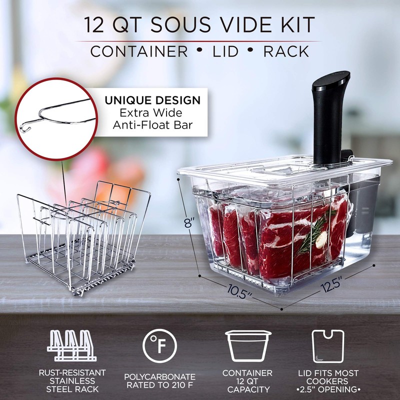 Sous Vide Container with Lid | Fits Most Sous Vide