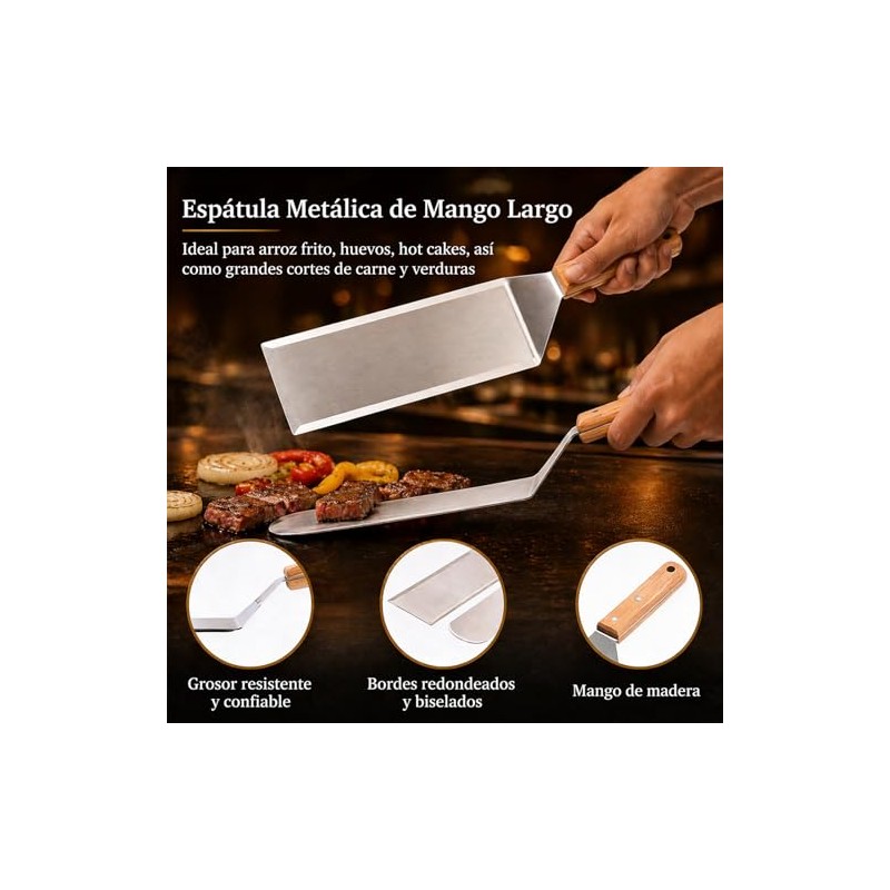 YFTSHK - Espatula Cocina Acero Inoxidable, Espatulas Reposteria Multiusos, 4