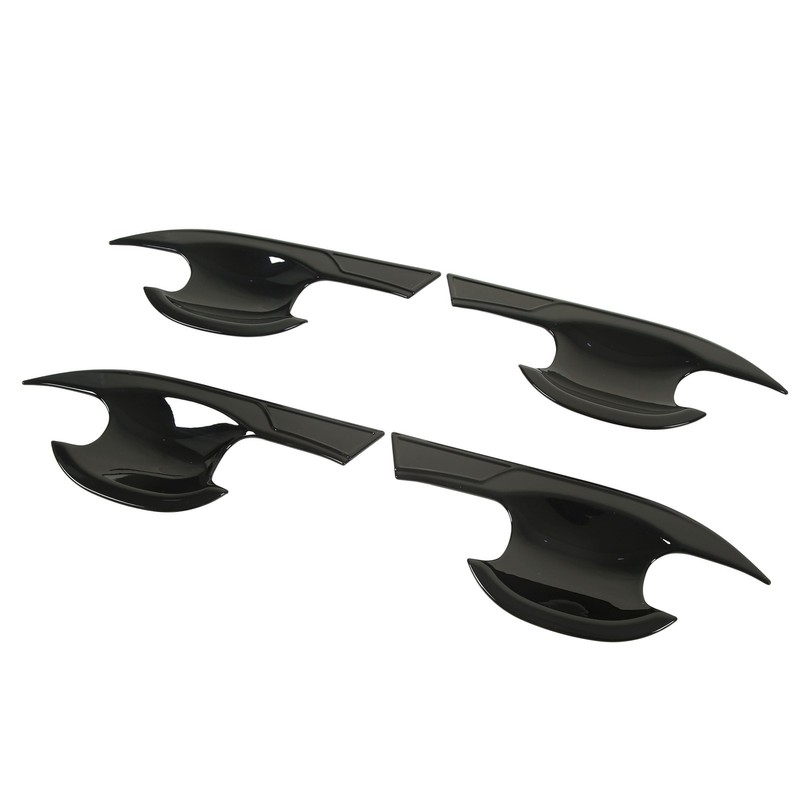 4PCs Car Exterior Door Handle Bowl Protector Glossy Black Cup