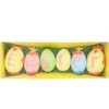 The Tie Co Set of 6 Decorated Easter Foam Eggs with Decorative Grass Home Easter Decoration