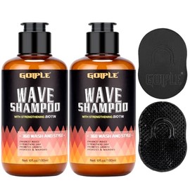 2PCS Wash Shampoo for Black Men - 360 Waves Shampoo for Men Hydration Enhance Waves Shampoos Strenghtens Hair Promote Growth Nourishes & Strengthes Hair (12 FL OZ)