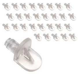 30 Clear Plastic 5mm M5 Shelf Supports Stud Pegs Kitchen Cabinets Flat Pack Furniture Spare Parts