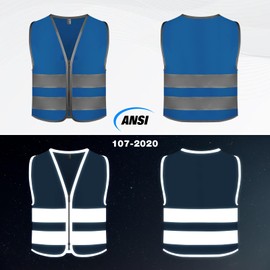 Graunton Children's Safety Vest, High Visibility Vest with Reflective Stripes, Safety Vests Car Children for Cycling, Commuting, Outdoor Activities, Durable and Breathable, blue, S