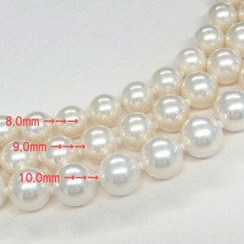 [You and My Jewelry Box] Shell Shell Pearl Necklace Earrings Set with Shell Shaped Case / White Color 0.3 inch (9 mm) 16.5 inches (42 cm) (Made in Japan) [Gift Wrapped]