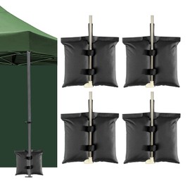 GNEGNI LIFE Gazebo Weight Bag, 4 Pcs Waterproof Parasol Weights Bag Heavy Duty Grade 600D Sturdy Canopy Sand Weights 29 LBS Hold Sand Bags for Pop up Canopy Tent, Patio Umbrella and Parasol