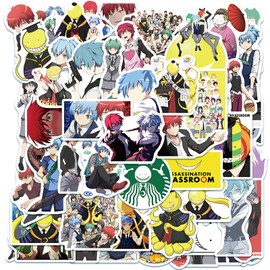 50 pieces for assassination classroom sticker set anime for assassination classroom stickers stickers stickers popular anime stickers waterproof graffiti stickers DIY stickers for bicycles, laptops,