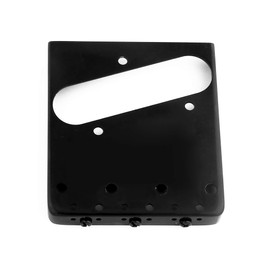Rubatone Guitar Bridge Tailpiece 3 Pcs Brass Saddles Bridge Top or Bottom Load Ashtray Style for Vintage Tele Telecaster Style Electric Guitar Black.