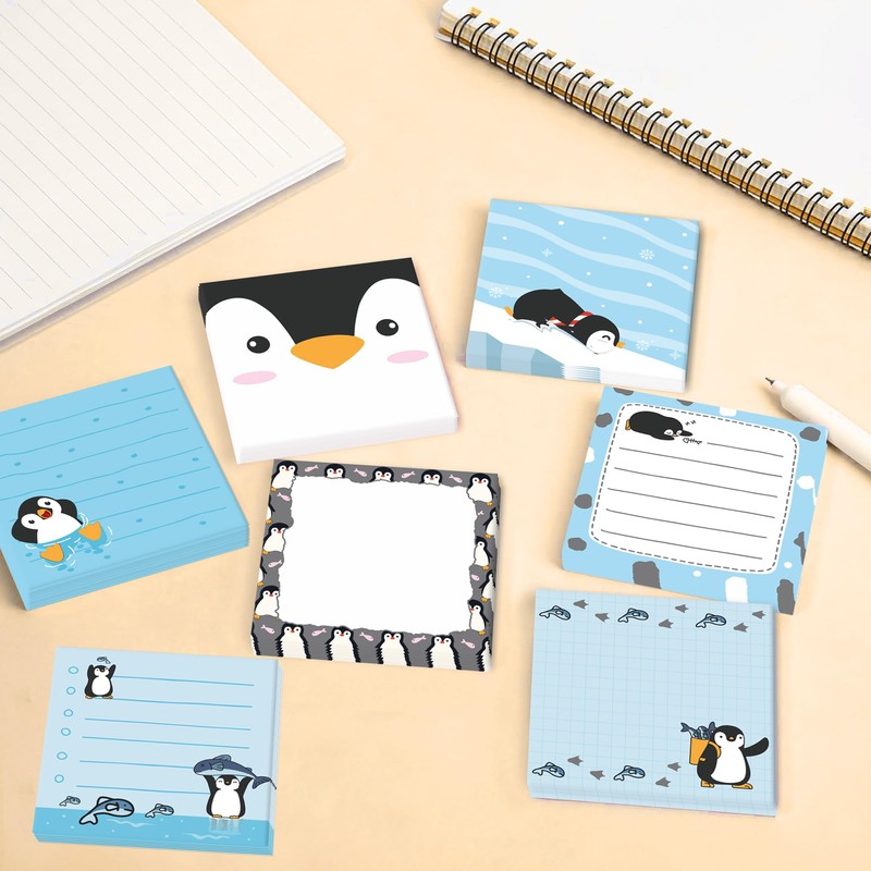 240PCS Penguin Sticky Notes Self Sticky Notepads Cute Penguin Pattern