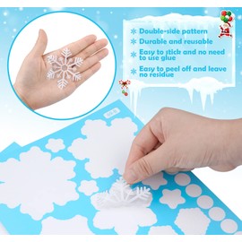 232Pcs Christmas Window Stickers White Snowflakes Window Stickers Clings Static Stickers for Glass Reusable Xmas Decals Decorations for Winter Wonderland Holiday Party (6 Sheets)