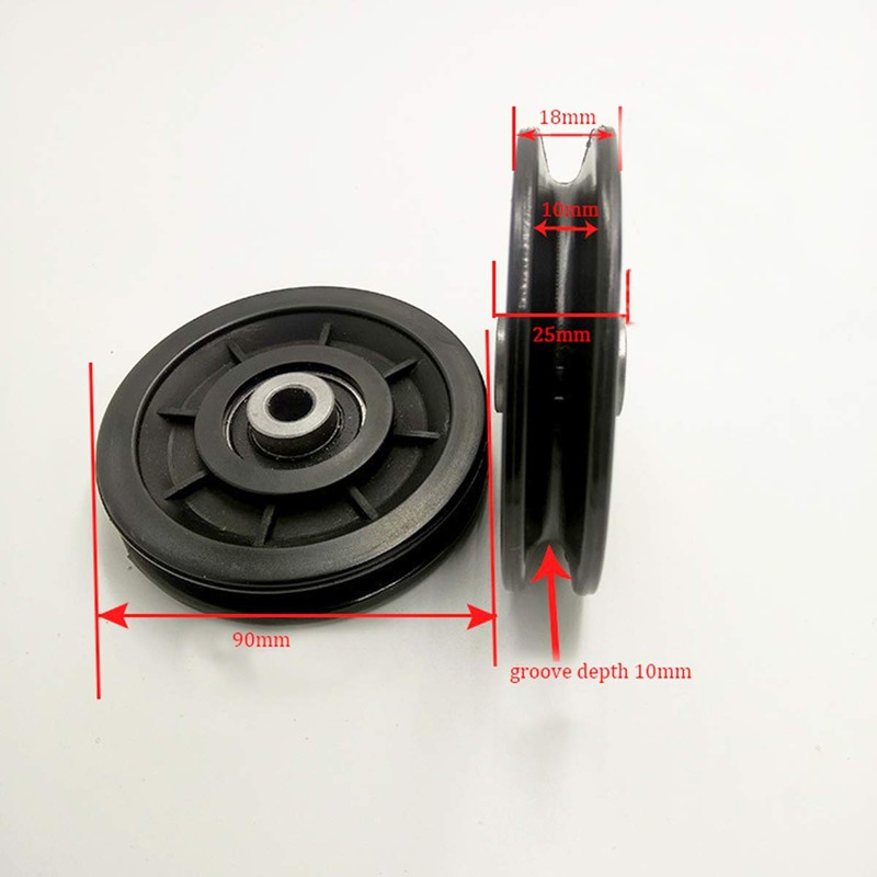 LFJ 90mm/3.5" Nylon Bearing Pulley Wheel Replacement for Gym Equipment