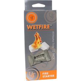 UST WetFire Tinder with Lightweight, Compact Design, Individual Packaging and 5 Year Shelf Life for Hiking, Backpacking, Camping and Outdoor Survival