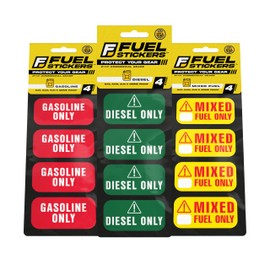 Diesel Only, Mixed Fuel, and Gas Only - 20 Labels of Each Type - Outdoor Fuel Power Equipment, Fuel Tanks - Weather Resistant, Extreme Stick Labels by Fuel Stickers - USA Made (60 Labels)