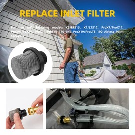SIPARTS 288716 Inlet Suction Strainer (1 Pack) and 288749 Airless Spray Machine Filter (3 Pack) Kit for Airless Paint Sprayers Gun