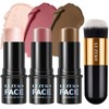 Lezero 3Pcs Contour Stick Makeup Kit, Shades with Highlighter, Blush