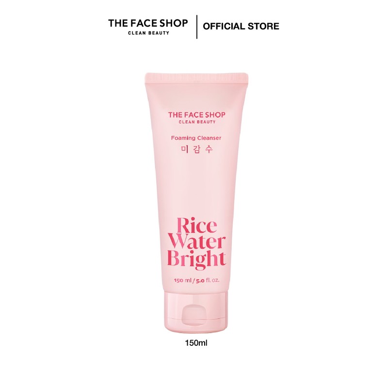 THE FACE SHOP Rice Water Bright Foaming Cleanser 150ml, gentle