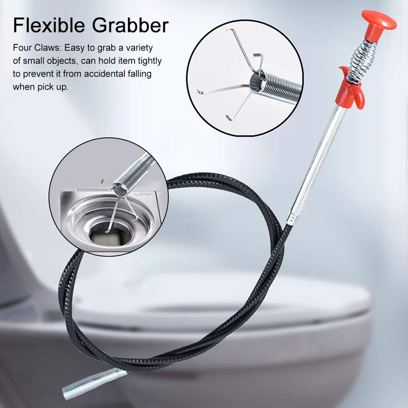 EKDJKK Plumbing Grabber, Sink Grabber, Flexible Grabber Claw Pick Up