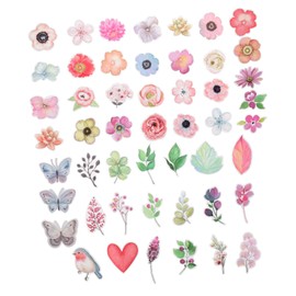 Operitacx 4 Sets Sticker Home Decor Aesthetic Room Decor Fake Plant Nail Art Nails Artificial Plants Nail Charms Dot Junk Journal Nail Kit Scrapbook Decoration Retro Decor PVC