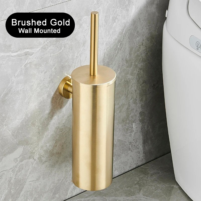 FALANGSHI FR07 Stainless Steel Toilet Brush and Holder Set, Brushed