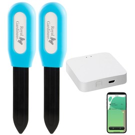 Luminea Home Control Temperature Sensors: 2 x Plant Soil Moisture & Temperature Sensors + WiFi Gateway, App (Plant Soil Tester, Plant Sensor)