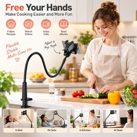 Flexible Long Arm Phone Holder for Hands-Free Viewing – Adjustable Bedside Phone Stand with Swivel Design for Bed, Desk & Home