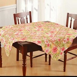 C&F Home Primavera Accent Cotton Table Topper, 54 x 54 in. 54 x 54 Pink